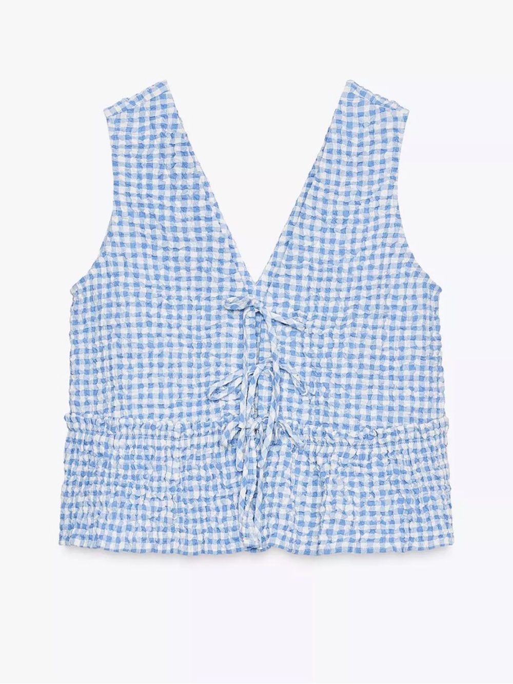 Zara Blue Gingham Top